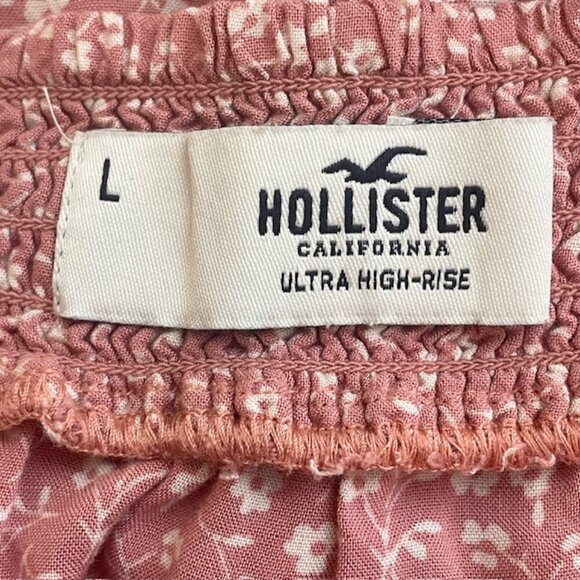 HOLLISTER Pink Floral Ultra High-Rise Tiered Mini Skirt - Size Large - Picture 3 of 3